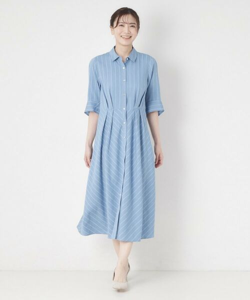 CORDIER / コルディア ロング・マキシ丈ワンピース | 【洗える／麻混】グレースナリヤボーダーワンピース | 詳細13