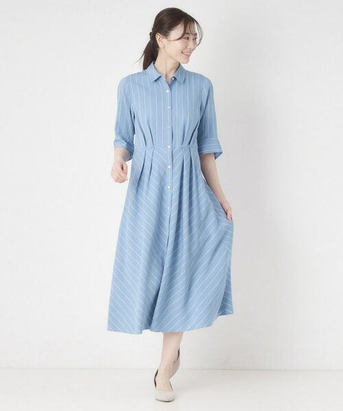 CORDIER / コルディア ロング・マキシ丈ワンピース | 【洗える／麻混】グレースナリヤボーダーワンピース | 詳細14