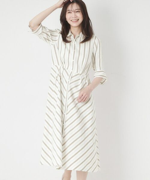 CORDIER / コルディア ロング・マキシ丈ワンピース | 【洗える／麻混】グレースナリヤボーダーワンピース | 詳細16