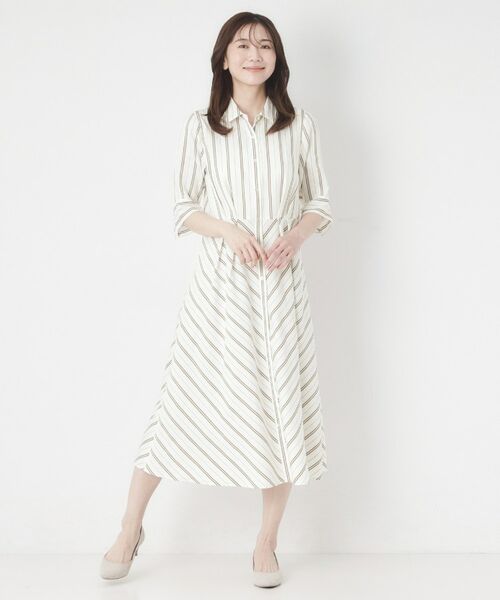 CORDIER / コルディア ロング・マキシ丈ワンピース | 【洗える／麻混】グレースナリヤボーダーワンピース | 詳細17