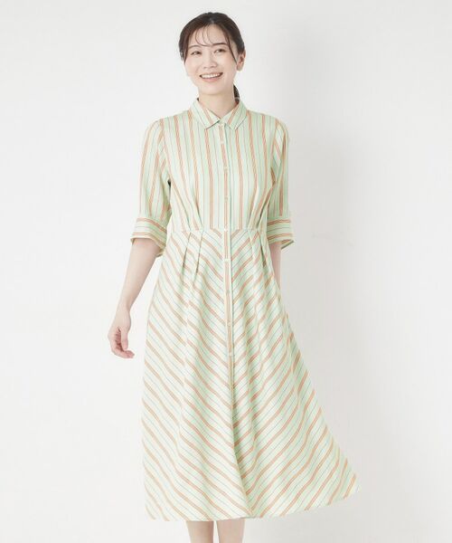 CORDIER / コルディア ロング・マキシ丈ワンピース | 【洗える／麻混】グレースナリヤボーダーワンピース | 詳細8