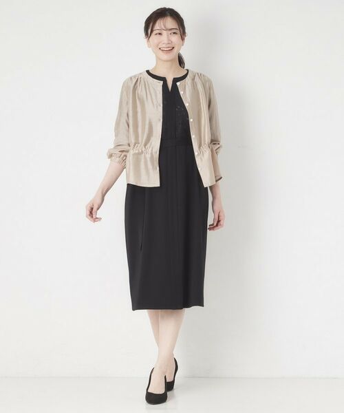 CORDIER / コルディア ミニ丈・ひざ丈ワンピース | 【接触冷感／夏のハレ服／M～3Lサイズ/洗える】華やかレースジャージワンピース | 詳細17