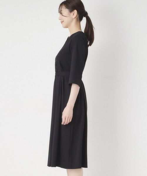 CORDIER / コルディア ミニ丈・ひざ丈ワンピース | 【接触冷感／夏のハレ服／M～3Lサイズ/洗える】華やかレースジャージワンピース | 詳細2