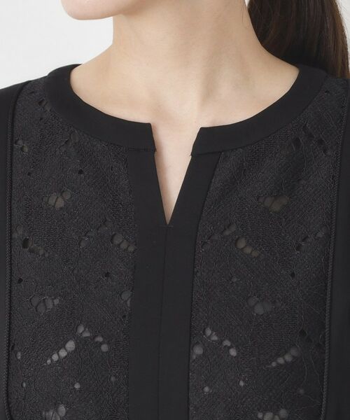 CORDIER / コルディア ミニ丈・ひざ丈ワンピース | 【接触冷感／夏のハレ服／M～3Lサイズ/洗える】華やかレースジャージワンピース | 詳細4