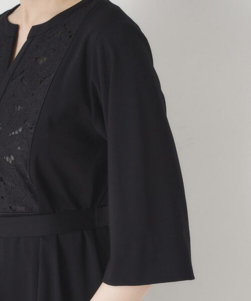 CORDIER / コルディア ミニ丈・ひざ丈ワンピース | 【接触冷感／夏のハレ服／M～3Lサイズ/洗える】華やかレースジャージワンピース | 詳細5