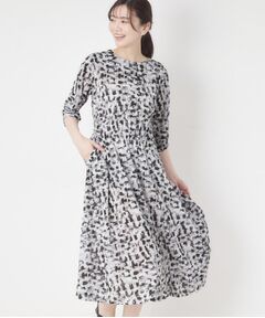 CORDIER / コルディア ミニ丈・ひざ丈ワンピース | 【洗える／ドライタッチ】アクアレールプリントジャージワンピース