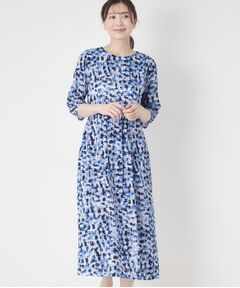 CORDIER / コルディア ミニ丈・ひざ丈ワンピース | 【洗える／ドライタッチ】アクアレールプリントジャージワンピース