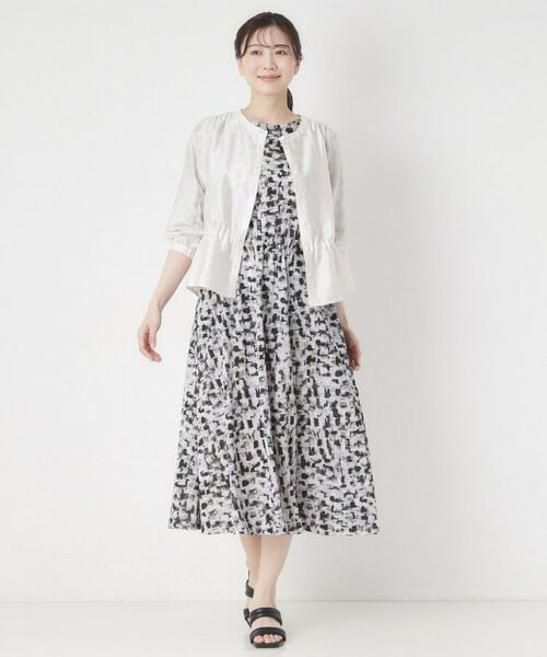 CORDIER / コルディア ミニ丈・ひざ丈ワンピース | 【洗える／ドライタッチ】アクアレールプリントジャージワンピース | 詳細11