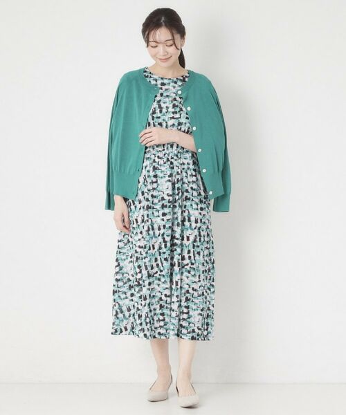 CORDIER / コルディア ミニ丈・ひざ丈ワンピース | 【洗える／ドライタッチ】アクアレールプリントジャージワンピース | 詳細15