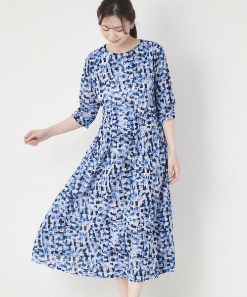 CORDIER / コルディア ミニ丈・ひざ丈ワンピース | 【洗える／ドライタッチ】アクアレールプリントジャージワンピース | 詳細17