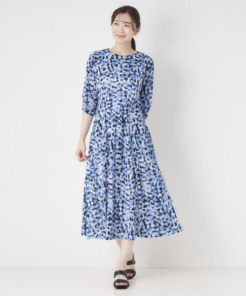 CORDIER / コルディア ミニ丈・ひざ丈ワンピース | 【洗える／ドライタッチ】アクアレールプリントジャージワンピース | 詳細19