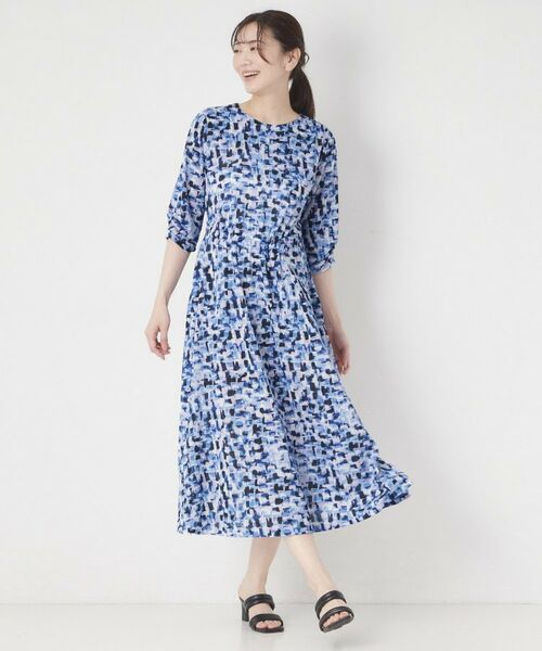 CORDIER / コルディア ミニ丈・ひざ丈ワンピース | 【洗える／ドライタッチ】アクアレールプリントジャージワンピース | 詳細20