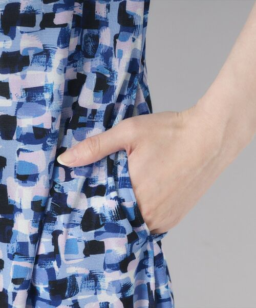 CORDIER / コルディア ミニ丈・ひざ丈ワンピース | 【洗える／ドライタッチ】アクアレールプリントジャージワンピース | 詳細7