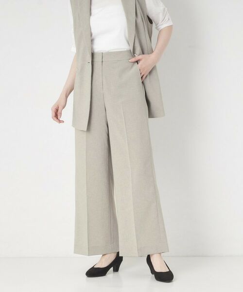 CORDIER / コルディア パンツ | 【S～3Lサイズ/セットアップ/接触冷感/ドライタッチ】すらりパンツ（ライトグレー(011)）