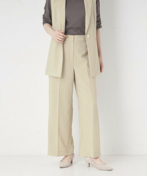 CORDIER / コルディア パンツ | 【S～3Lサイズ/セットアップ/接触冷感/ドライタッチ】すらりパンツ（ベージュ(052)）