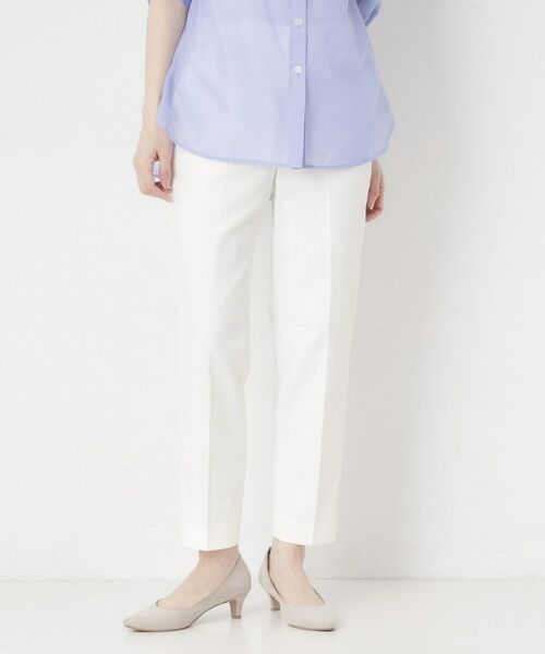 CORDIER / コルディア パンツ | 【S～4Lサイズ／接触冷感】アップデート美シルエットテーパードパンツ（ホワイト(002)）