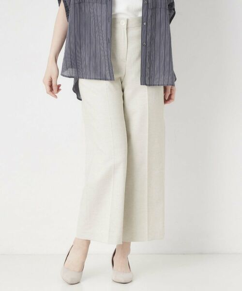 CORDIER / コルディア パンツ | 【S～4Lサイズ／接触冷感】美シルエットセミワイドパンツ（ライトベージュ(051)）