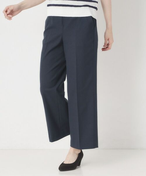 CORDIER / コルディア パンツ | 【S～4Lサイズ／接触冷感】美シルエットセミワイドパンツ（ネイビー(094)）