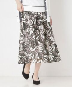 CORDIER / コルディア ロング・マキシ丈スカート | 【M～3Lサイズ／洗える／セットアップ】グレースリーフプリントスカート