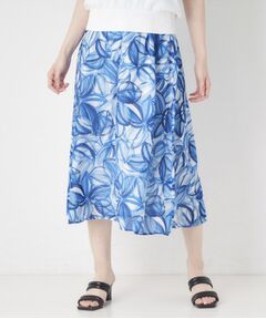 CORDIER / コルディア ロング・マキシ丈スカート | 【M～3Lサイズ／洗える／セットアップ】グレースリーフプリントスカート