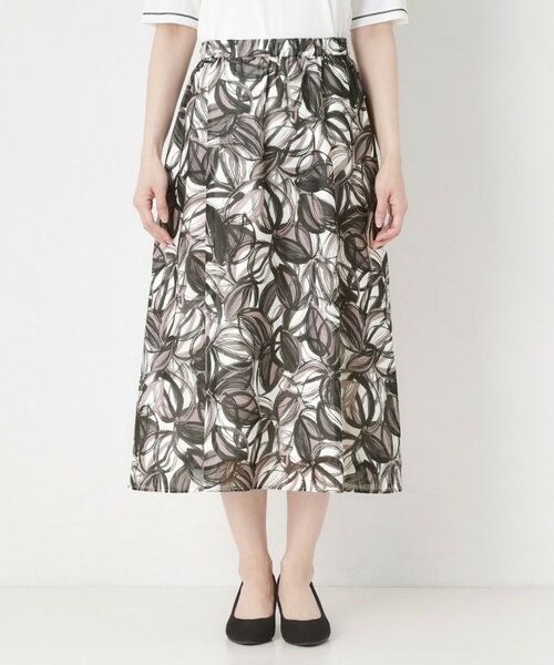 CORDIER / コルディア ロング・マキシ丈スカート | 【M～3Lサイズ／洗える／セットアップ】グレースリーフプリントスカート | 詳細1