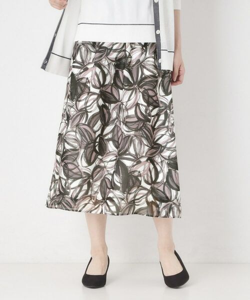 CORDIER / コルディア ロング・マキシ丈スカート | 【M～3Lサイズ／洗える／セットアップ】グレースリーフプリントスカート | 詳細10
