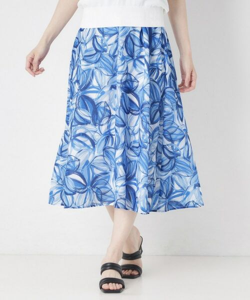 CORDIER / コルディア ロング・マキシ丈スカート | 【M～3Lサイズ／洗える／セットアップ】グレースリーフプリントスカート | 詳細6