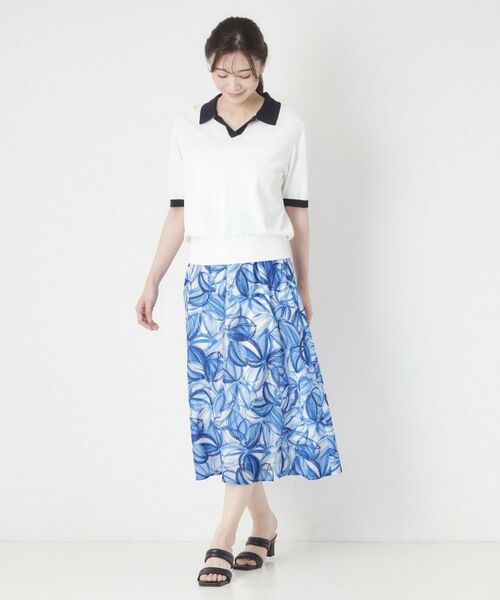 CORDIER / コルディア ロング・マキシ丈スカート | 【M～3Lサイズ／洗える／セットアップ】グレースリーフプリントスカート | 詳細7