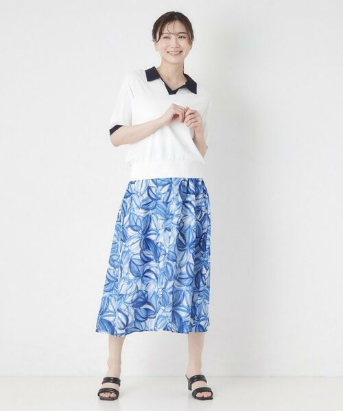 CORDIER / コルディア ロング・マキシ丈スカート | 【M～3Lサイズ／洗える／セットアップ】グレースリーフプリントスカート | 詳細8