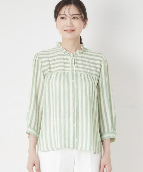 CORDIER / コルディア シャツ・ブラウス | 【お顔周りが華やぐ】グレースストライプフリルブラウス | 詳細1