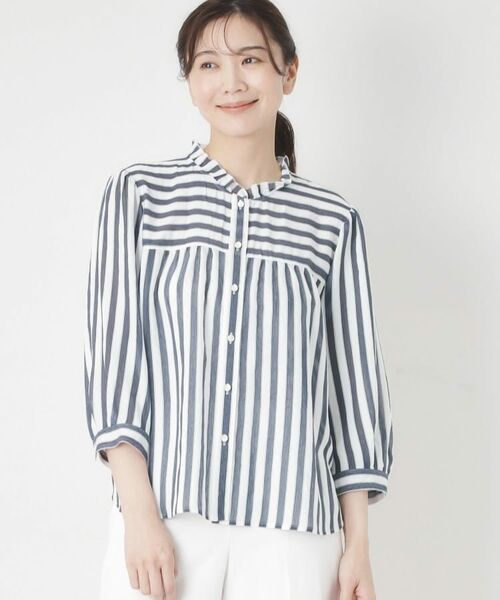 CORDIER / コルディア シャツ・ブラウス | 【お顔周りが華やぐ】グレースストライプフリルブラウス | 詳細11