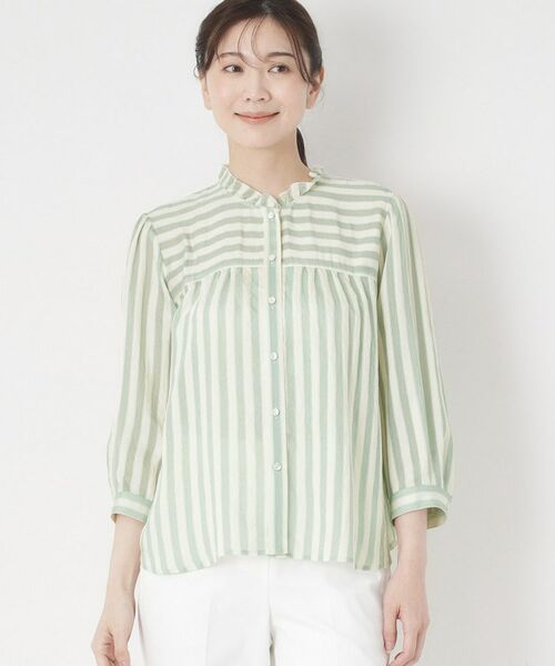 CORDIER / コルディア シャツ・ブラウス | 【お顔周りが華やぐ】グレースストライプフリルブラウス | 詳細15