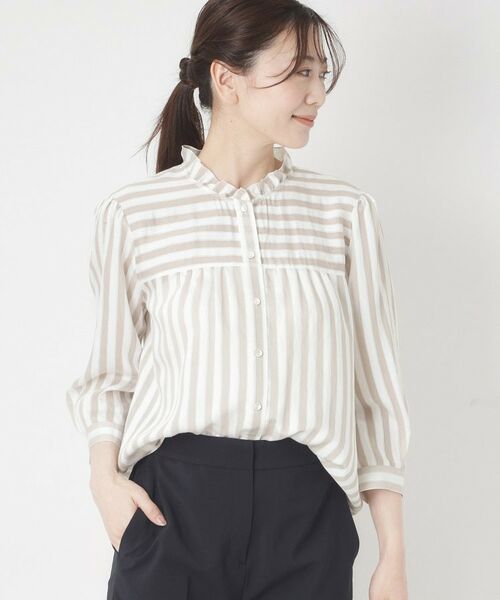 CORDIER / コルディア シャツ・ブラウス | 【お顔周りが華やぐ】グレースストライプフリルブラウス | 詳細7