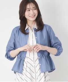 CORDIER / コルディア シャツ・ブラウス | 【M～3Lサイズ/洗える】艶シアー羽織ブラウス