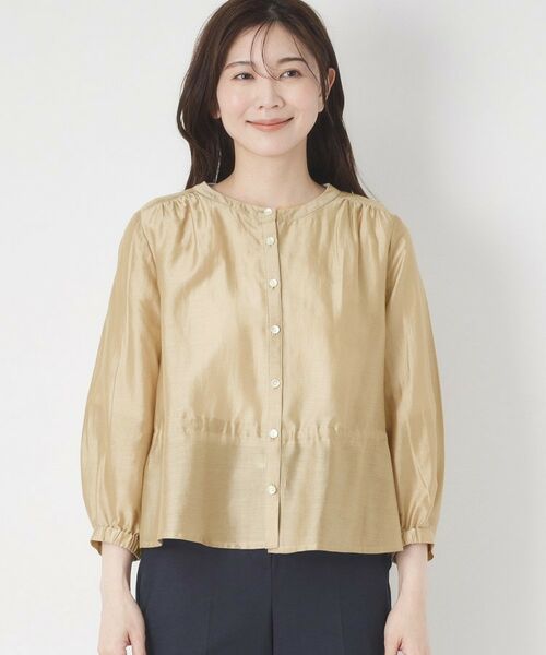 CORDIER / コルディア シャツ・ブラウス | 【M～3Lサイズ/洗える】艶シアー羽織ブラウス | 詳細1