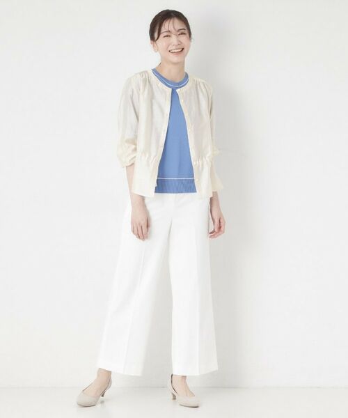 CORDIER / コルディア シャツ・ブラウス | 【M～3Lサイズ/洗える】艶シアー羽織ブラウス | 詳細10