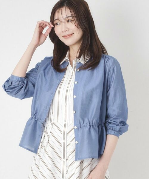 CORDIER / コルディア シャツ・ブラウス | 【M～3Lサイズ/洗える】艶シアー羽織ブラウス | 詳細12