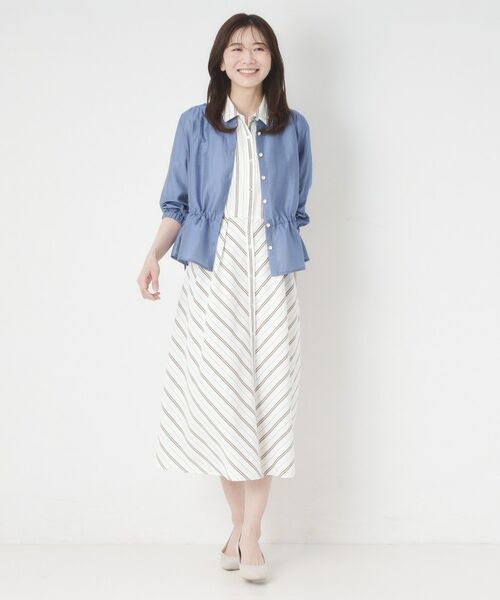 CORDIER / コルディア シャツ・ブラウス | 【M～3Lサイズ/洗える】艶シアー羽織ブラウス | 詳細13