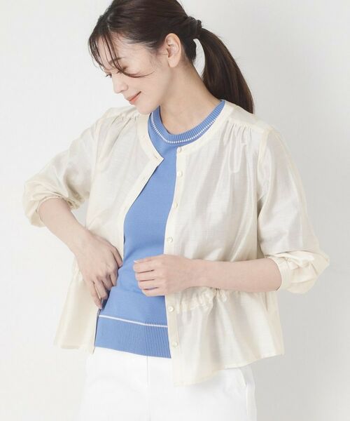 CORDIER / コルディア シャツ・ブラウス | 【M～3Lサイズ/洗える】艶シアー羽織ブラウス | 詳細8