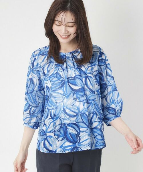 CORDIER / コルディア シャツ・ブラウス | 【M～4Lサイズ／洗える／セットアップ】グレースリーフプリントブラウス | 詳細8