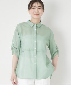 CORDIER / コルディア シャツ・ブラウス | 【M～4Lサイズ／洗える】ブライトローン艶オーバーブラウス