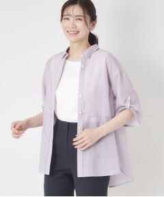 CORDIER / コルディア シャツ・ブラウス | 【M～4Lサイズ／洗える】ブライトローン艶オーバーブラウス