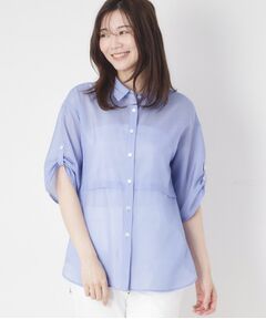 CORDIER / コルディア シャツ・ブラウス | 【M～4Lサイズ／洗える】ブライトローン艶オーバーブラウス