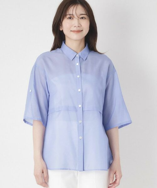 CORDIER / コルディア シャツ・ブラウス | 【M～4Lサイズ／洗える】ブライトローン艶オーバーブラウス | 詳細1