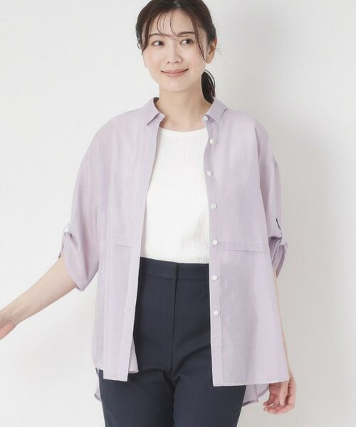 CORDIER / コルディア シャツ・ブラウス | 【M～4Lサイズ／洗える】ブライトローン艶オーバーブラウス | 詳細12