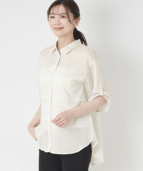 CORDIER / コルディア シャツ・ブラウス | 【M～4Lサイズ／洗える】ブライトローン艶オーバーブラウス | 詳細16