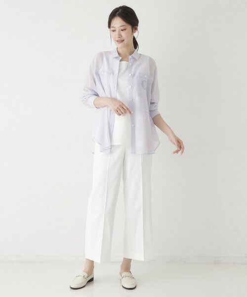 CORDIER / コルディア シャツ・ブラウス | 【洗える】一枚着も羽織りもお任せ クリアカラーシアーシャツ | 詳細10