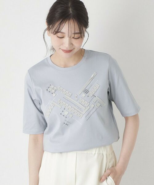 CORDIER / コルディア Tシャツ | 【M~4Lサイズ/接触冷感】クールに着映える大人Tシャツ(サックスブルー(090))