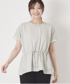 CORDIER / コルディア カットソー | 【接触冷感／M～3Lサイズ／セットアップ／2WAYストレッチ／洗える】ドロストデザインジョーゼットプルオーバー