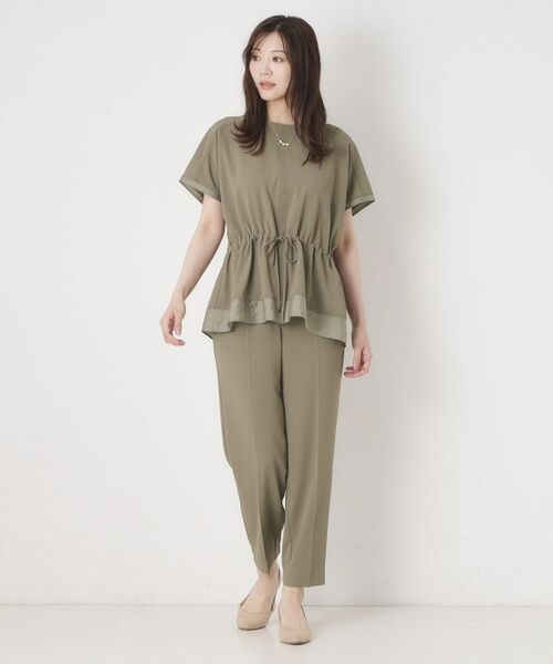 CORDIER / コルディア カットソー | 【接触冷感／M～3Lサイズ／セットアップ／2WAYストレッチ／洗える】ドロストデザインジョーゼットプルオーバー | 詳細10
